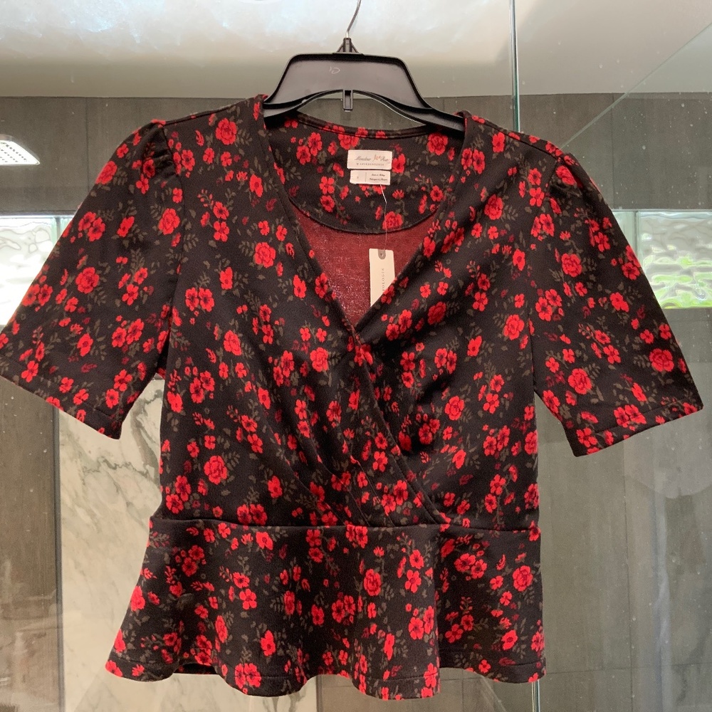 Meadow Rue by Anthropologie Faux Wrap Blouse